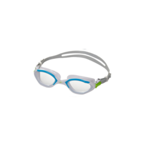 White Speedo Adult Goggles with Clear Lenses & Light Grey Strap